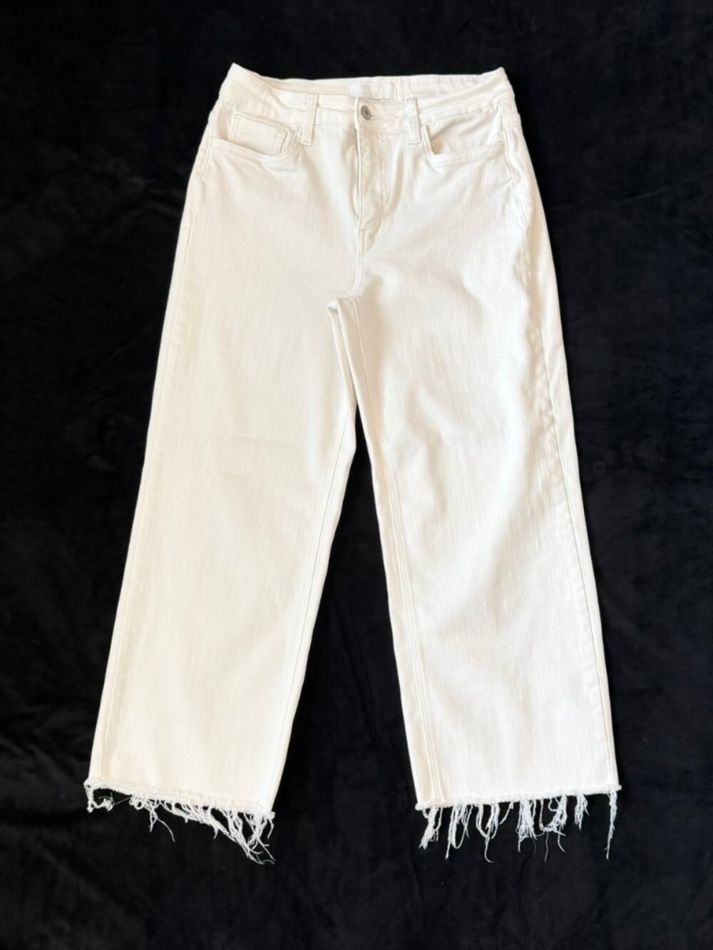 Vervet White Wide Crop Pants